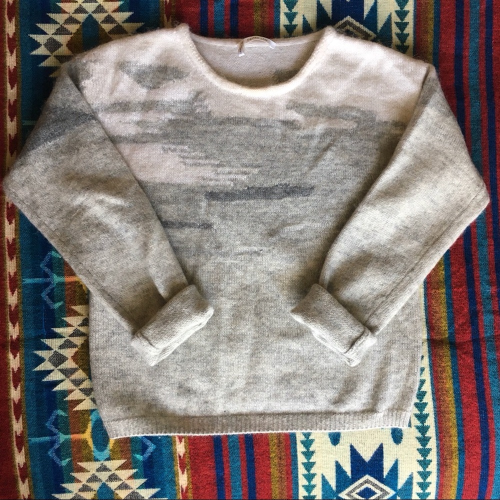 {derek lam} gray wool/mohair/cashmere sweater